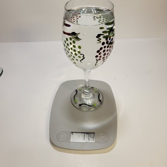 Hand Painted Wine Glasses Purple and Green Grapes Set of 2 17 oz. - Picture 6 of 6